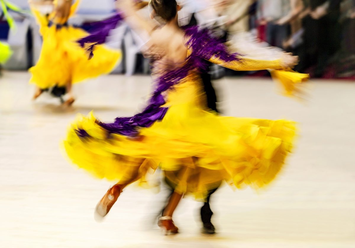 couple dancers on blurry motion